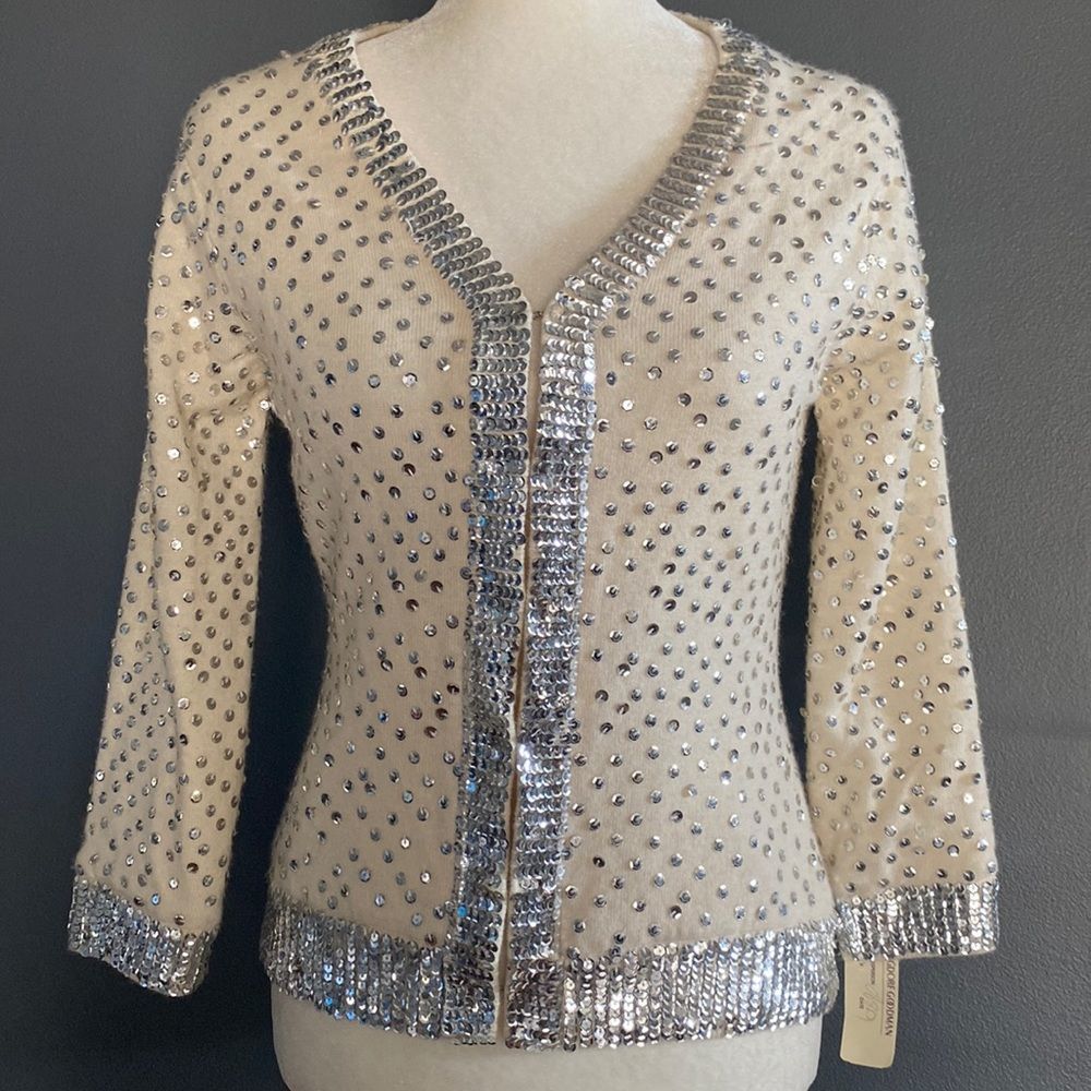 An Original Milly Of New York Silver Sequence Cardigan